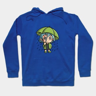 little girl in the rain Hoodie